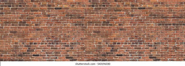 Dark brown  old bricks wall panorama  - Shutterstock ID 543196330