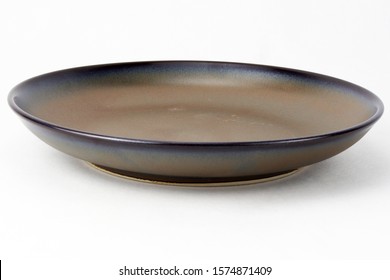 Dark Brown Stoneware Plate And Bowls