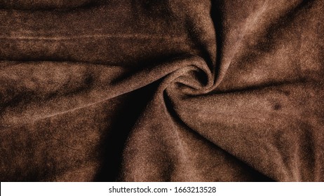 Dark Brown Suede Leather Texture Background.