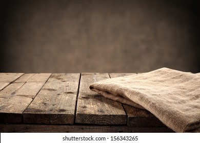 dark brown table and napkin 