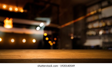 dark brown top of bar and free space for your glass - Shutterstock ID 1920140549