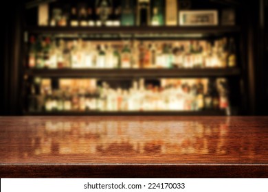dark brown top of bar and free space for your glass  - Shutterstock ID 224170033