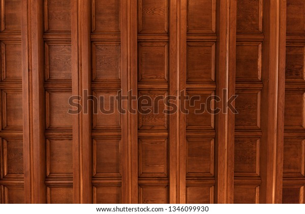 Dark Brown Wood Ceiling Texture Regular Stock Photo Edit