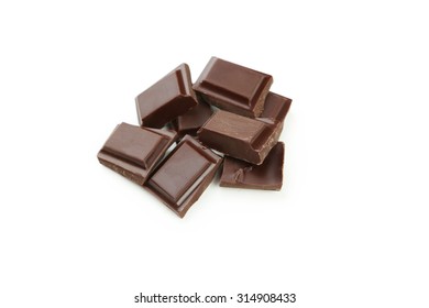 Dark chocolate bar isolated on white - Shutterstock ID 314908433