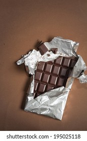 Dark Chocolate Bar In Silver Foil