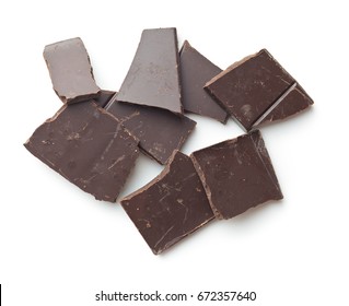 Dark Chocolate Bars Isolated On White Background.