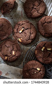 Dark Chocolate Cookies With Triple Chocolate Chips