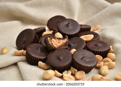 Dark Chocolate Peanut Butter Cups With Salted Peanuts