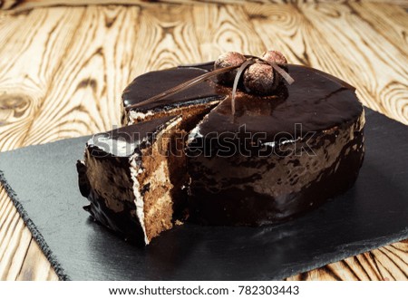 Similar – pieces of chocolate cake