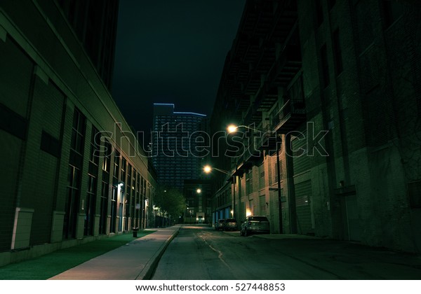 Dark City Street Night Stock Photo Edit Now