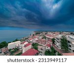 Dark clouds above Aigio Greece