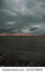 Dark clouds during sunset time