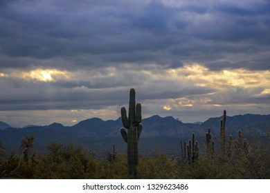 Dark Clouds In Fountain Hills Arizona