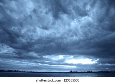 The Dark Clouds On The Coastline