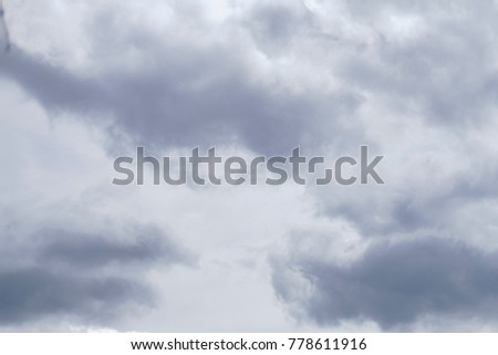 Dark clouds and thunderstorm with rainy, Dramatic black clouds in summe