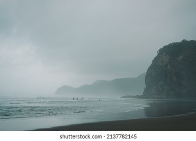 A Dark, Cloudy Day At The Beach