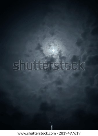 Dark cloudy with a fullmoon