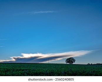 Dark cloudy sky in the evening