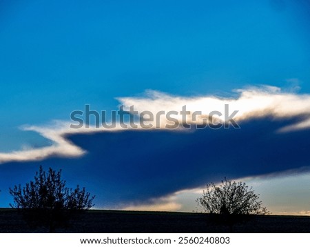 Dark cloudy sky in the evening