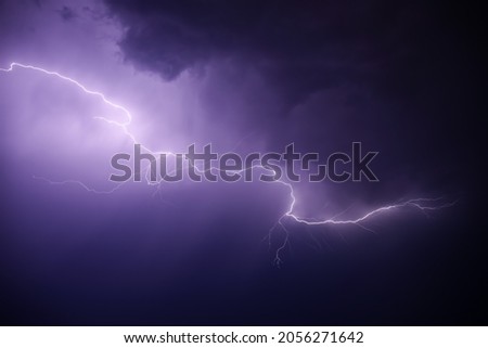 Dark cloudy sky with lightning