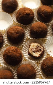 Dark Cocoa And Tiramisu Truffles, No Bake Dessert Filled With Nutella 