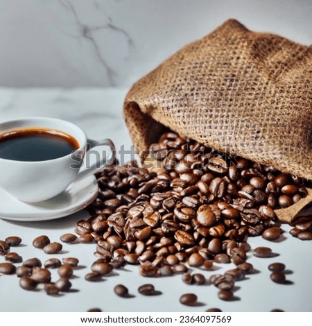 Photo of Dark coffee beans in a cloth bag free image high quality 