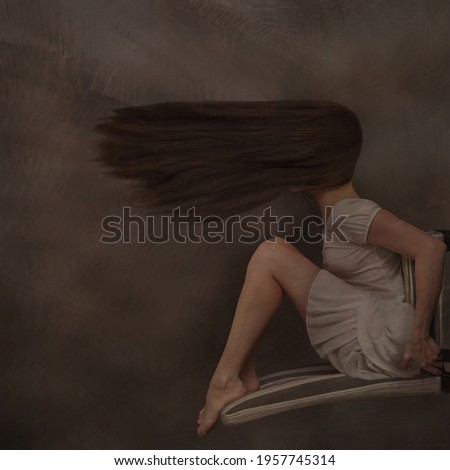 Similar – Image, Stock Photo IN MIND Wind Gale Woman