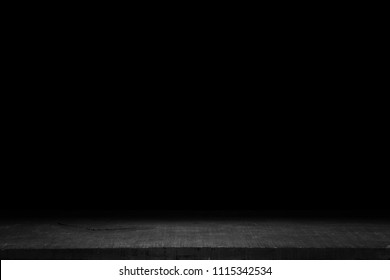 Dark Concrete Floor Spotlight on Black Background - Shutterstock ID 1115342534