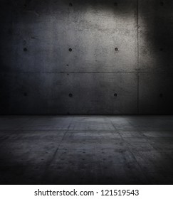 Dark Concrete Wall And Floor.