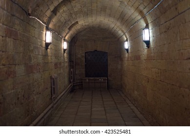 dark corridor brick stone
