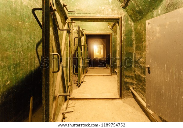 Dark Corridor Old Underground Soviet Military Stock Photo 1189754752 ...