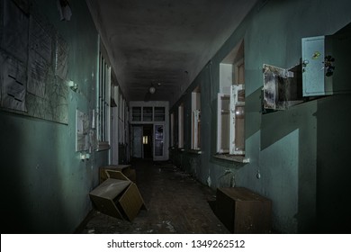 Dark Creepy Corridor Abandoned Hospital Stock Photo 1349262512 ...