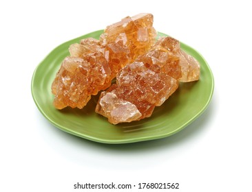 Dark Crystal Sugar On White Background