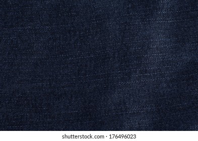 Dark Denim Fabric Texture Background. Jeans Texture Ready For Use.