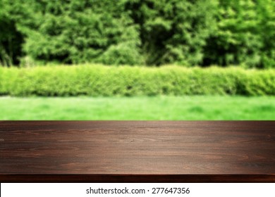 Dark Desk And Grass 