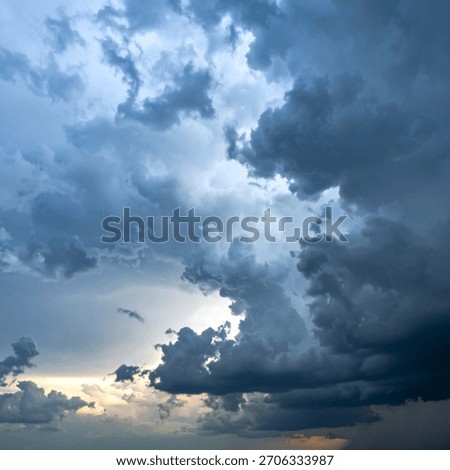 Dark dramatic cloudscape forming before heavy storm showing energy of nature