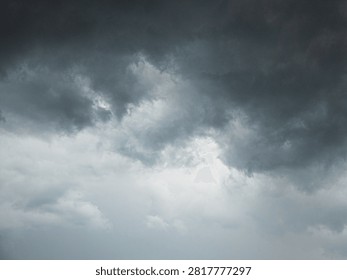 Dark and dramatic storm clouds heralding imminent rain