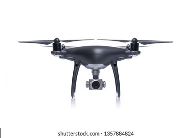 Dark drone isolated on a white background. - Shutterstock ID 1357884824