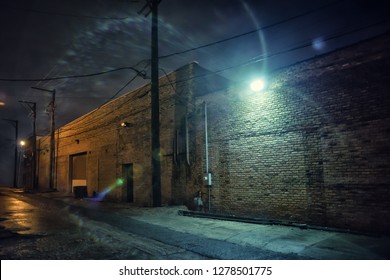 Dark Urban City Alley Night After Stock Photo (Edit Now) 1016574304