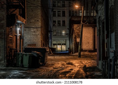 Dark Empty Alley At Night