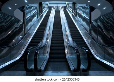 dark escalator in the subway