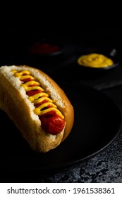 Dark Food Photography Of A Hot Dog