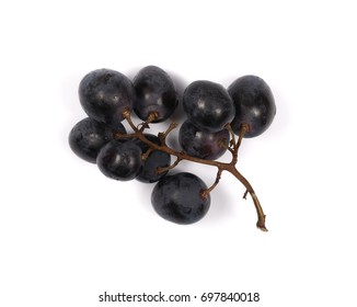 Dark Grapes, Isolated On White Background, Top View