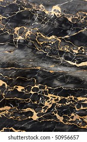 Dark Gray And Black Marble With Golden Veins Fill Frame