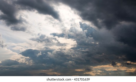 dark gray dramatic sky with large clouds