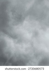 Dark gray overcast sky with dramatic clouds, natural cloudy sky background suitable for weather, mood, atmosphere, and environmental concepts.