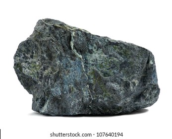 Dark Green Rock Isolated On White Background