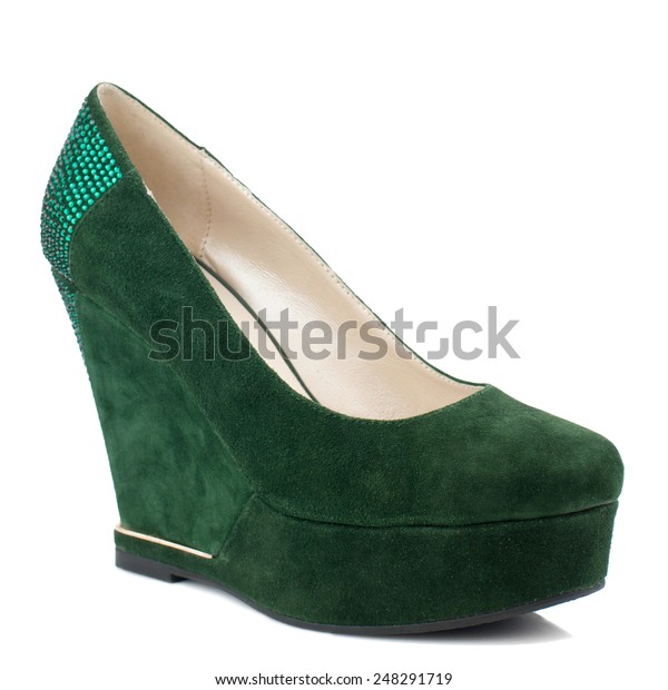 dark green suede court shoes