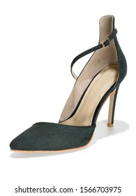 Dark Green Velvet Heel Ankle Strap Stock Photo 1566703975 | Shutterstock