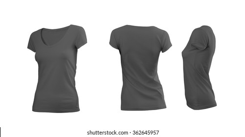 Blank Women Tshirt Template Isolated 3d Ilustración De Stock 404081773